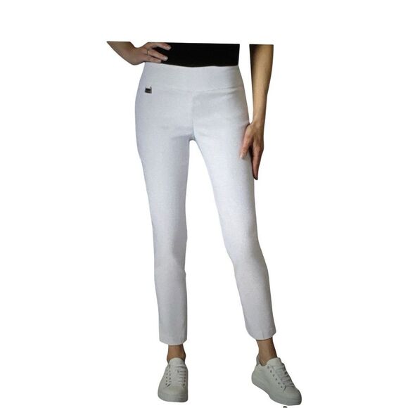 LISETTE L Solid Magical Lycra Ankle Pants. - Picture 1 of 6